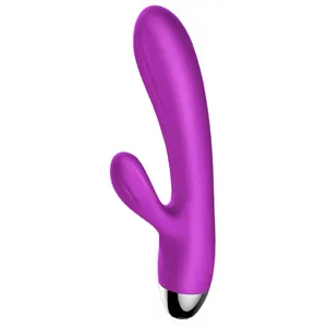 Mainan seks masturbasi portabel pemijat kelinci betina dan perempuan penggetar G Spot silikon elektrik
