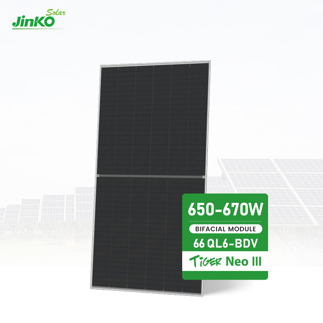 Tier 1 Brand Jinko Tiger Neo 3 66QL6-BDV 650W-670W Bifacial High Efficiency Solar PV Panels