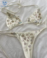 Badpakset Halter Sexy Pailletten Decor Micro Bikini Zomer Vakantie Bikini's Strandkleding