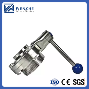 WZ सेनेटरी स्टेनलेस स्टील 304 316 316L वेल्ड Clamped धागा तितली वाल्व मैनुअल तितली वाल्व दीन 3A एसएमएस - Product Image 5