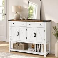 Meilleure Vente : Console de Bar à Café Moderne Style Ferme, 2 Tiroirs, 71 Pouces de Long, Panneau de Bois, pour Salon et Hôtel