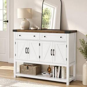 Meilleure Vente - Table <span class=keywords><strong>Console</strong></span> de <span class=keywords><strong>Bar</strong></span> à Café Moderne Style Ferme, 2 Tiroirs, 71 Pouces de Long, Panneau en Bois, pour Salon et Hôtel - Product Image 1