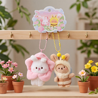 Nouveaux porte-clés en peluche motif grappe de fleurs, pendentifs, figurines mignonnes de dessin animé, breloques pour sac à dos