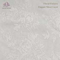 Rideau de fenêtre occultant en polyester blanc texturé de luxe, motif floral, filtrant la lumière, sur mesure, pour villa, hôtel, projet