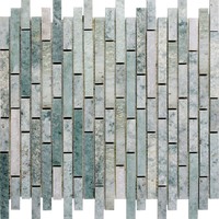 Carrelage de mosaïque en pierre en forme de bande de marbre vert Ming pour le carrelage intérieur du mur et du sol