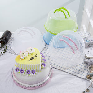 Porte-gâteau rond avec couvercle/couvercle de plateau à gâteau en plastique pour tarte dessert, support d'assiette à pâtisserie - Product Image 6