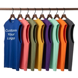 T-shirt 100% coton à col rond, prix bas, vente en gros, impression personnalisée du logo, t-shirt uni de haute qualité, sans manches, surdimensionné pour hommes - Product Image 1