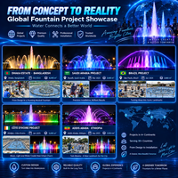 Écran d'eau holographique 7D flottant sur le lac, grande projection de film, fontaine dansante, spectacle de lumière laser pour événements et attractions