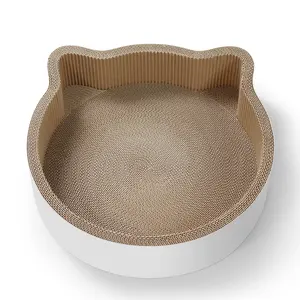 Round Cat Scratch Bed Lounge Cat Scratcher Box For Indoor Cat Scratcher Bed Cardboard