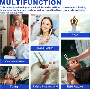 Solfeggio Điều Chỉnh Dforks Set Không Trọng Lượng 10-Mảnh Chữa Bệnh Dforks Với 528 Hz Âm Thanh Cho Thiền Căng Thẳng Giảm Năng Lượng Làm Việc Quà Tặng - Product Image 6