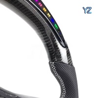 Volant de direction en fibre de carbone véritable personnalisé de haute qualité YZ pour Volkswagen Golf Jetta MK6 GTI CC, volant en cuir perforé