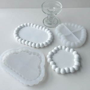 Silikon-Blasentablett Harzform, Epoxidharz-Gussform niedlicher Schmuck-Schmuck-Teller Kerzenhalterform DIY-Harzpolymer - Product Image 2