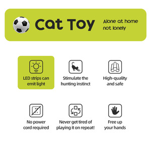 Jouet de football intelligent pour chat, balle interactive activée par le mouvement pour jouer en intérieur et stimuler la mentalité - Product Image 2