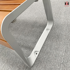 Bancada de madeira do jardim ao ar livre parque cadeira com pernas de alumínio fundido - Product Image 5