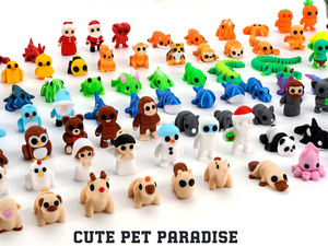 Figuras de Animales de Plástico Impresas en 3D, Set Familiar de Mamá y Bebé, Decoración de Escritorio para Niños, Rellenos para Bolsas de Regalo de Cumpleaños - Product Image 1
