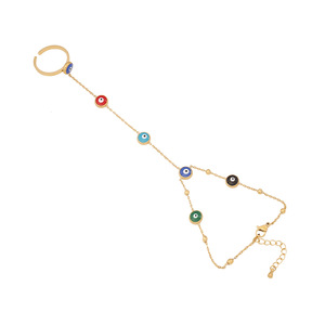 Impermeable de acero inoxidable protector mal de ojo joyería dedo pulsera dedo pulseras anillo mano <span class=keywords><strong>cadena</strong></span> no deslustre dedo <span class=keywords><strong>cadena</strong></span> - Product Image 5
