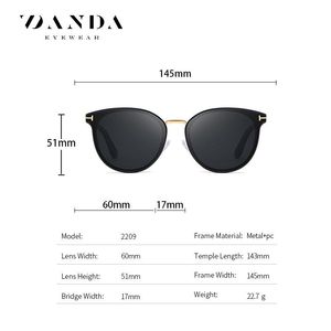 Danda Sunglasses 2209 <b>Grey</b> <b>Frame</b> TAC Lens UV400 Unisex Driving Fashion - Product Image 4