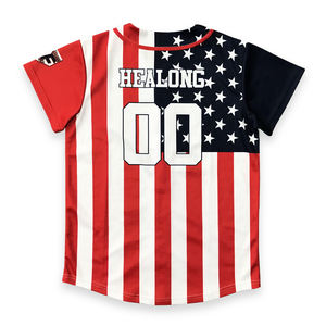 Diseño personalizado Camisetas de béisbol Poliéster Algodón Tela Logo Sublimación Imprimir Jersey de béisbol - Product Image 3