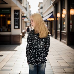 Tops Ajustados de Malla con Estampado Occidental y a Cuadros Personalizados, Tops de Manga Larga con Cuello Medio Alto, Ropa Casual para Mujer - Product Image 5