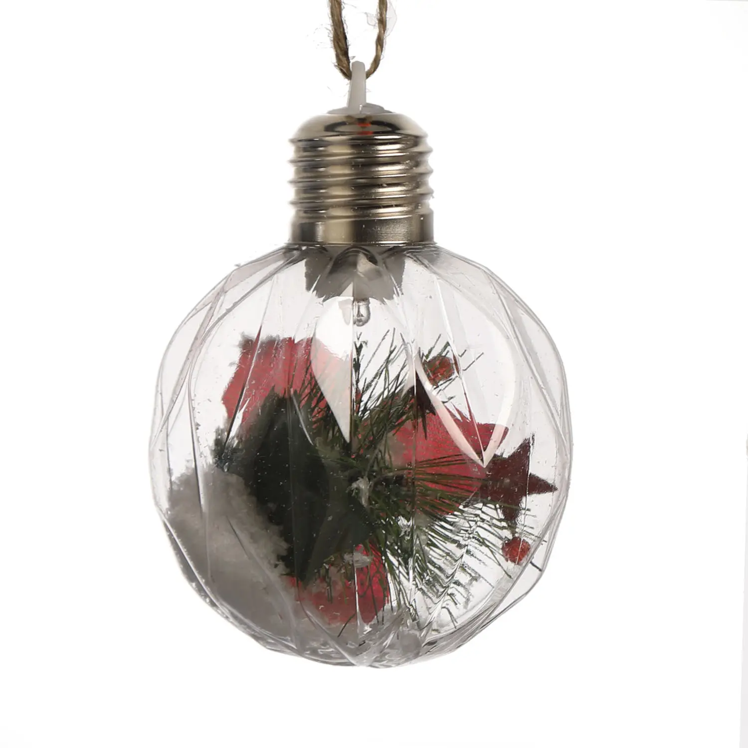 New 8cm Christmas ball Christmas tree pendant PVC acrylic luminous transparent ball christmas light balls