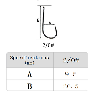 HUAEN Hameçon de pêche assisté en acier haute teneur en carbone, <span class=keywords><strong>taille</strong></span> personnalisable, avec œillet TOMARU, pour carpe, poisson-chat, brochet, matériel de pêche japonais - Product Image 6