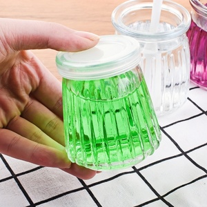 Barattolo in Vetro Creativo e Unico da 100ml 150ml 200ml con Motivo a Righe Verticali per Frappè, Mousse, Yogurt, Dessert, Gelatina e Budino con Coperchio - Product Image 4