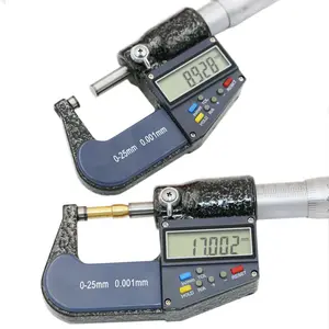 Micr0-25mm Digital Mikrometer Luar dengan Roda Kalibrasi, Digital