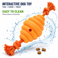 Jouet interactif pour chien TOPIN SBP-D029 en TPR de qualité alimentaire, durable, avec distributeur de friandises et corde pour la bataille de la corde, multicolore