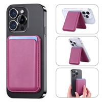 Portefeuille et support magnétique universel en cuir PU de qualité supérieure N52 personnalisé en usine pour iPhone/Samsung avec pochette de rangement et béquille