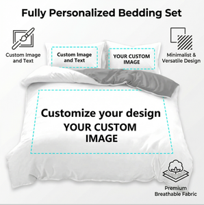 Ensemble de couette moderne <span class=keywords><strong>personnalisé</strong></span> imprimé en 3D, housse de couette et taie d'oreiller 100% microfibre polyester, lit double, queen, toute image - Product Image 4