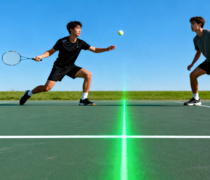 Mini laser rouge rechargeable pour le tennis et le badminton, ligne de délimitation du terrain, ligne d'avertissement portable, utilisation en extérieur, trépied, boîtier en aluminium, 10 m - Product Image 2