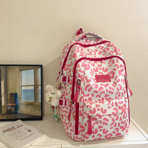 New <b>Backpack</b> Cross-Border Harajuku Style Cow Leopard Print <b>Backpack</b> Junior High <b>School</b> Lightweight Campus Class Student <b>Backpack</b> - Product Image 3