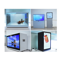 Kiosque 65 86 pouces, machine publicitaire interactive en hologramme 3D, écran LCD transparent, vitrine publicitaire, boîte d'affichage LCD