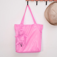 Sac de courses pliable réutilisable en polyester, motif ours argenté, idéal pour le marketing d'entreprise, de la marque TESCO Group