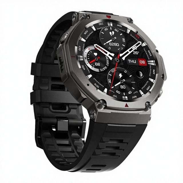 Smart AMOLED Silicone Waterproof Watch 1.43-inch Touch Screen Heart Rate Monitoring Blood Oxygen Detection GPS Positioning