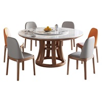 Modernes, einfaches Luxus-Esstisch set aus massivem Holz Großer Tisch Rock Slab Fixed Home Chair für kleine Wohnzimmer möbel