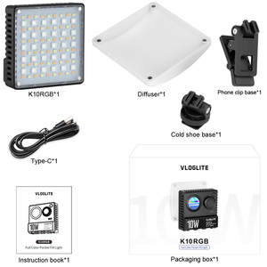 ไฟวิดีโอ LED RGB แบบพกพา ปรับอุณหภูมิสีได้ สำหรับกล้องโทรศัพท์มือถือ <span class=keywords><strong>TikTok</strong></span> ไฟเสริมสำหรับการถ่ายภาพ - Product Image 6