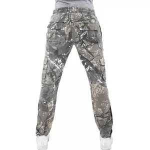 Wholesale Mens Wood Camo Pant Cargo Pocket Camouflage Long Track Pant Streetwear