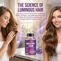 AegleWell OEM Vitamines pour Cheveux, Peau et Ongles en Capsules - Cure de 30 Jours, Formule Biotine, Collagène et MSM, Supplément de Croissance Capillaire à la Biotine