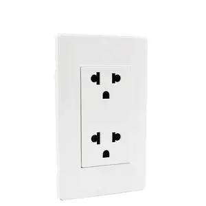 Round holes duplex receptacle 220V 16A wall sockets and switches philippines south american electrical power socket