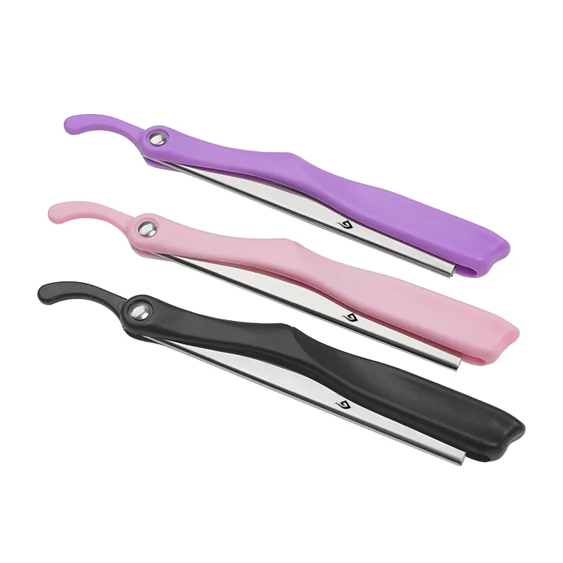 Old-fashioned foldable razor Non-sharpening replaceable blade razor Three colors available Barber folding razor