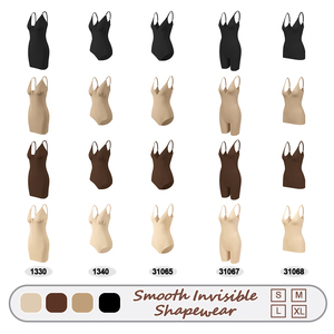 ODM 4色展開 レディース シェイプアップ ボディスーツ インビジブル オープンバスト キャミ インビジブル オープンバスト ボディスーツ ショーツ - Product Image 1