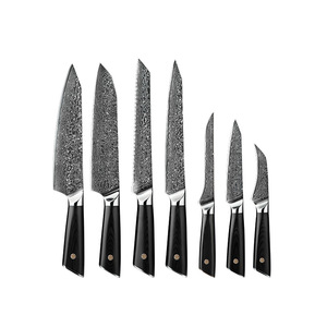 Cuchillo de Chef Kiritsuke Santoko, Núcleo de Acero VG10, Hoja de Acero de Damasco de 67 Capas para Cortar Carne, Mango de Madera - Product Image 1