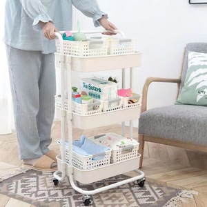 Carrito de almacenamiento de estantería, carrito organizador de cocina móvil con ruedas, estante de baño multicapa, almacenamiento de aperitivos para el hogar - Product Image 5