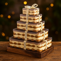 Grand Récipient Transparent en PS PET pour Tiramisu et Gâteaux Mousse, Idéal pour le Stockage Alimentaire et la Présentation de Tiramisu – Vente en Gros