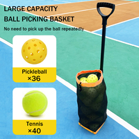 Nouveau Design Tennis Roller Ball Picker Pickleball Collector avec crochet pour l'utilisation de la Cour Portable Tennis Ball Picker Tool