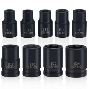 Ensemble d'outils ménagers en aluminium durable de 1/2in Embout E-Torx externe à impact profond avec douille en étoile et poignée comprenant un étui rigide - Product Image 2