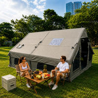 Grande tente de camping gonflable de luxe quatre saisons en tissu Oxford 600D imperméable à ouverture automatique rapide