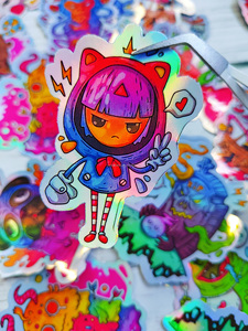 Offre Spéciale A4 taille holographique étanche auto-adhésif arc-en-ciel vinyle autocollant pour Laser et imprimante à jet d'encre Compatible <span class=keywords><strong>Cricut</strong></span> - Product Image 5