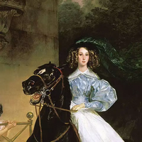 Peinture à l'huile impressionniste Karl Bryullov, représentant des femmes équestres, peinte à la main sur toile, taille personnalisée, décoration murale pour la maison, avec support en fil métallique